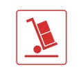 Isolated Pallet Truck icon. Concept of packaging and delivery.