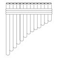 Isolated panflute outline Royalty Free Stock Photo