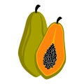 Isolated papaya fruit