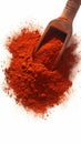 Isolated paprika powder adds vibrancy to white background