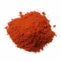 Isolated paprika powder adds vibrancy to white background