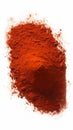 Isolated paprika powder adds vibrancy to white background