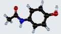 Isolated paracetamol or acetaminophen molecule.