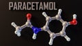 Isolated paracetamol or acetaminophen molecule.