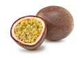 Isolated passion fruit cut in half