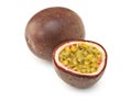 Isolated passion fruit cut in half