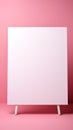 Isolated on pastel pink: Blank white card, a canvas for heartfelt messages.