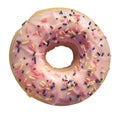 Isolated Pastel Pink Donut