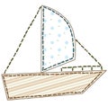 Isolated Patchwork Boat Royalty Free Stock Photo