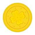 Isolated patrick day golden coin Vector