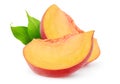 Isolated peach slices Royalty Free Stock Photo