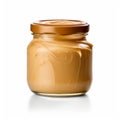 Isolated Peanut Butter Jar With Lid On White Background