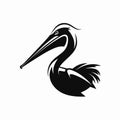 Striking vector illustration of a majestic pelican black and white wildlife silhouette Royalty Free Stock Photo