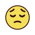 Isolated pensive emoji face icon