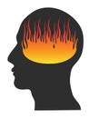 Head on fire Royalty Free Stock Photo