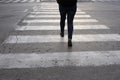 Isolated person on the crosswalk