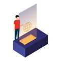 Isolated person with an internet world icon Vector Royalty Free Stock Photo
