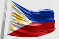 Isolated Philippine Flag waving 3d Realistic fabric