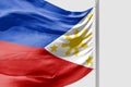 Isolated Philippine Flag waving 3d Realistic fabric