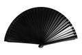 Isolated photo of black wooden folding fan Royalty Free Stock Photo