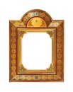 Isolated Photo Frame, Church Concept Golden Antique Photo Frame, Used and Vintage