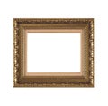 Isolated Photo Frame, Golden Antique Photo Frame, Used Vintage Frame