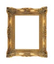 Isolated Photo Frame, Golden Antique Photo Frame, Used Vintage Frame