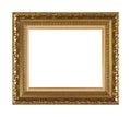 Isolated Photo Frame, Golden Antique Photo Frame, Used Vintage Frame