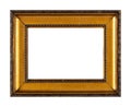 Isolated Photo Frame, Golden Antique Photo Frame, Vintage Border Royalty Free Stock Photo