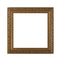 Isolated Photo Frame, Golden Antique Photo Frame, Vintage Frame Royalty Free Stock Photo