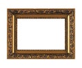 Isolated Photo Frame, Little Golden Antique Photo Frame, Vintage Frame Royalty Free Stock Photo