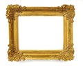 Isolated Photo Frame, Little Golden Antique Photo Frame, Vintage Frame Royalty Free Stock Photo