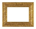 Isolated Photo Frame, Little Golden Antique Photo Frame, Vintage Frame Royalty Free Stock Photo