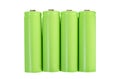 Isolated photo of green rechargeable batteries