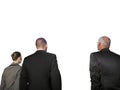 Isolated photo of Rear view of three business people