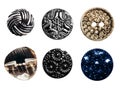 Isolated photo of various clothing buttons