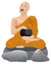 Isolated Phra Upakhut monk disciple of the Buddha vector design