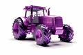 background image, purple tractor, rural machinery, agricultural services, white background. Generated AI, generative assistant,