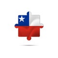 Isolated piece of puzzle with the Chile flag. Vector.