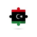 Isolated piece of puzzle with the Libya flag. Vector.