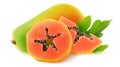 Isolated pieces of papaya fruit Royalty Free Stock Photo
