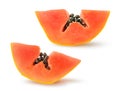 Isolated pieces of papaya Royalty Free Stock Photo