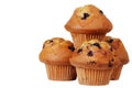 Isolated pile of blueberry muffins