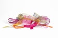 Isolated Pile of Colorful Ribbons on White Royalty Free Stock Photo