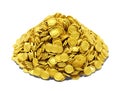 Isolated Pile of Gold Coins On White Background Royalty Free Stock Photo