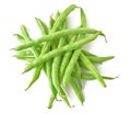 Isolated pile of green beans Royalty Free Stock Photo