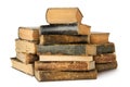 Isolated piles of books Royalty Free Stock Photo