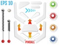 Isolated pinball elements. Realistic mockup set Royalty Free Stock Photo