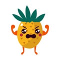 Isolated pineapple cartoon kawaii