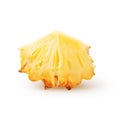 Isolated pineapple. Piece of sliced ananas fruit isolated on white background with clipping path. Royalty Free Stock Photo